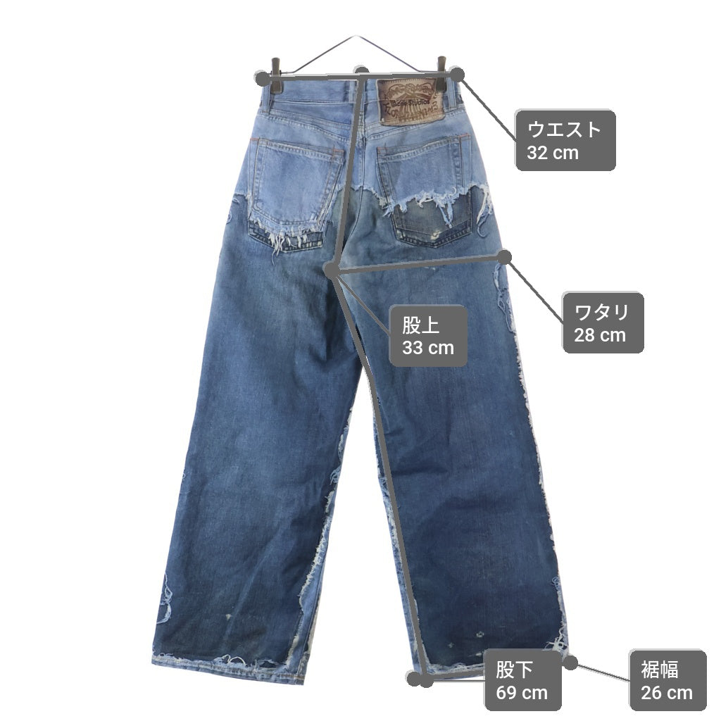 Acne Studios(アクネ ストゥディオズ) 1981 U TLO SKELETON DENIM トロンプルイユ 転写プリント ストレートデニムパンツ CK0140 インディゴ