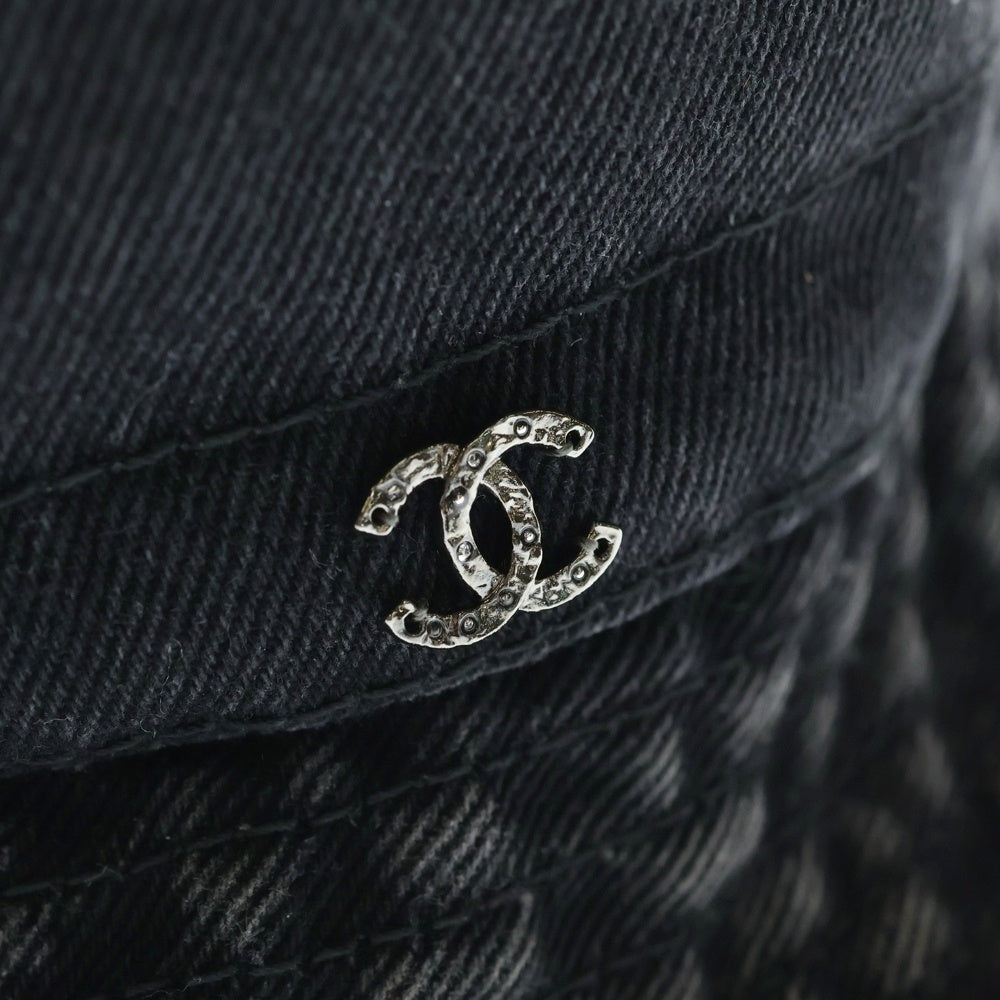 CHANEL(シャネル) ココマーク ウォッシュ加工 デニムバケットハット ブラック
