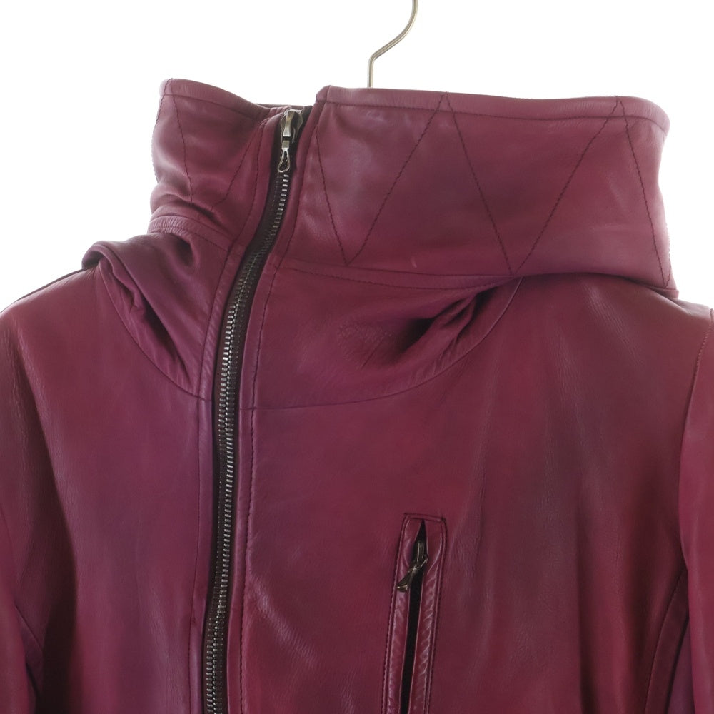 ATTACHMENT(アタッチメント) レザーフーデッドジャケット レッド