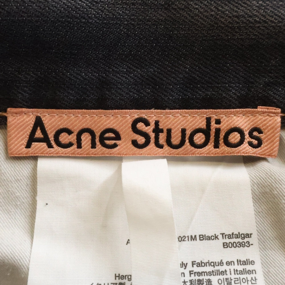 ACNE STUDIOS Bla Konst(アクネストゥディオズ ブロコンスト) 2021M Black Trafalgar ペイント加工 ユーズド加工 B00393 デニムパンツ ブラック