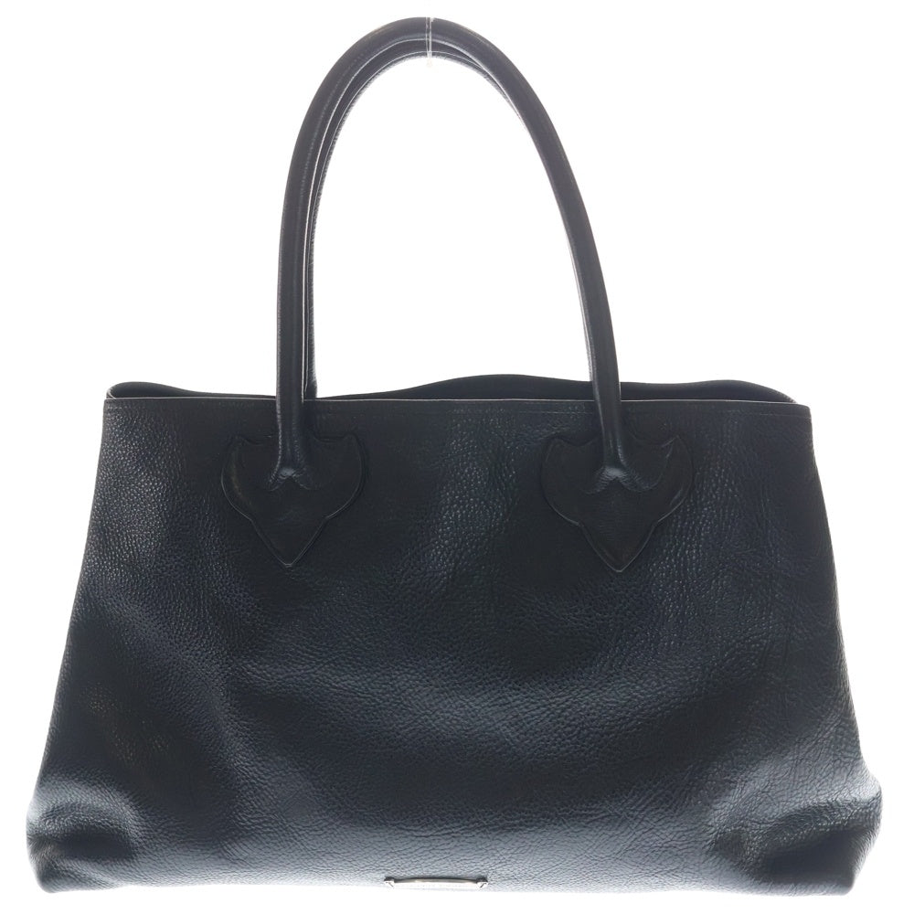 CHROME HEARTS(クロムハーツ) FS TOTE FSトートバッグ セメタリークロスパッチ ダブルスナップレザーショルダーバッグ ブラック