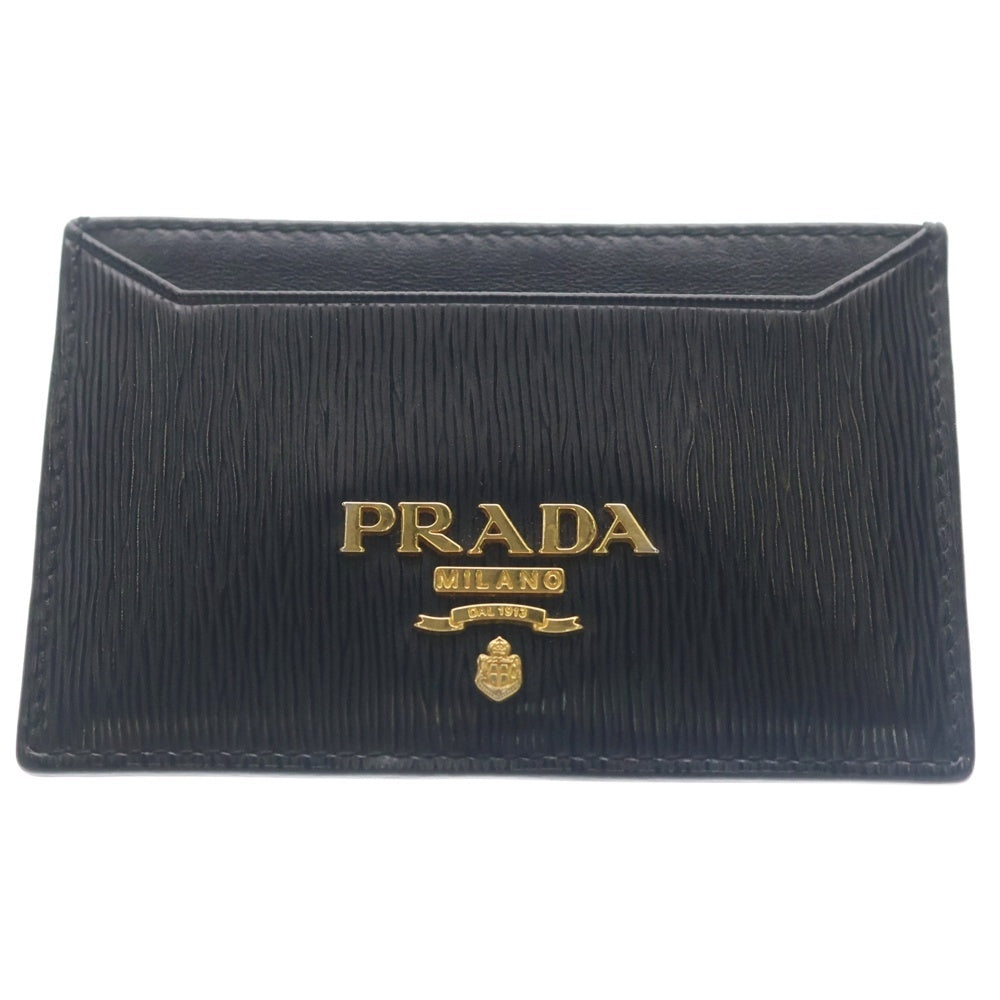 PRADAプラダケースレザー PRADA(プラダ) Saffiano サフィアーノ レザー カードケース ブラック