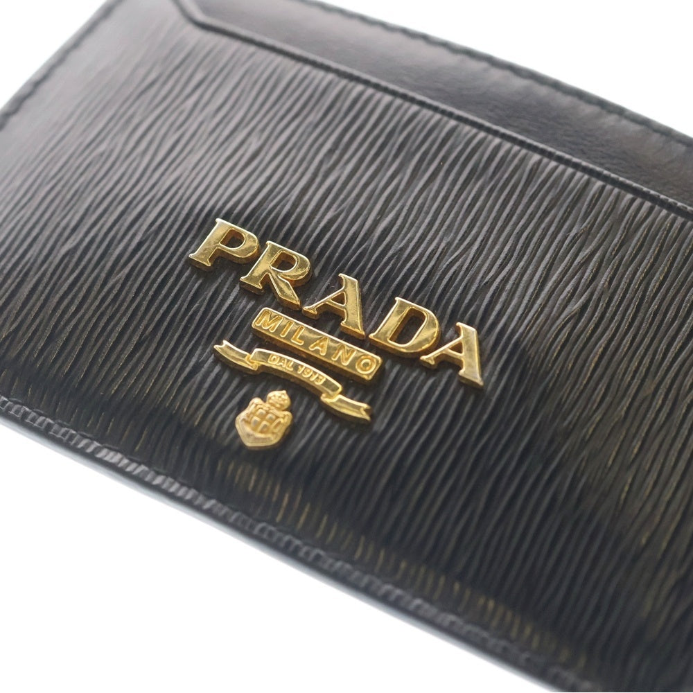 PRADA(プラダ) Saffiano サフィアーノ レザー カードケース ブラック レディース