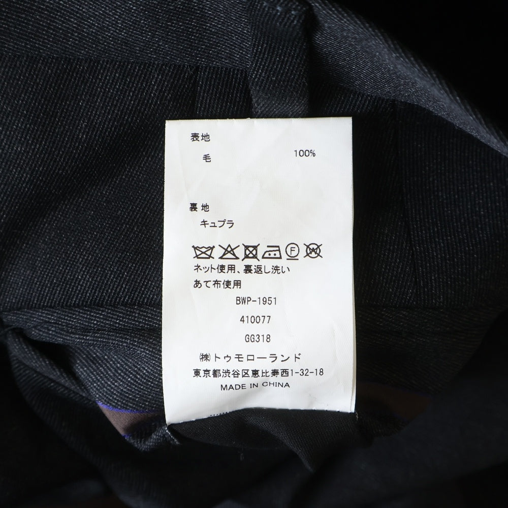TOMORROWLAND(トゥモローランド) UNIVERSAL LANGUAGE ユニバーサルランゲージ ウールテーラードジャケット スラックスパンツ セットアップスーツ ブラック BWB-2162-1