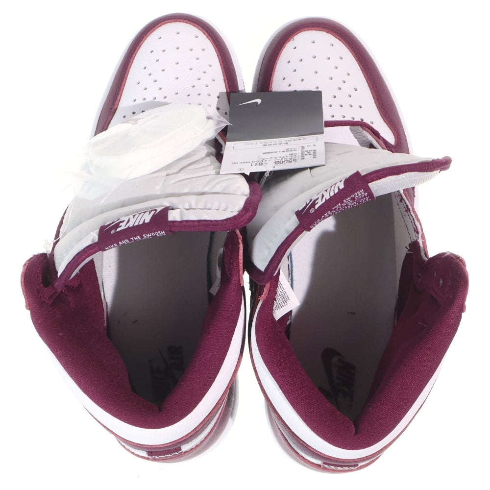 NIKE(ナイキ) AIR JORDAN 1 HIGH OG BORDEAUX エアジョーダン1 ハイカットスニーカー ボルドー US9/27.5cm 555088-611