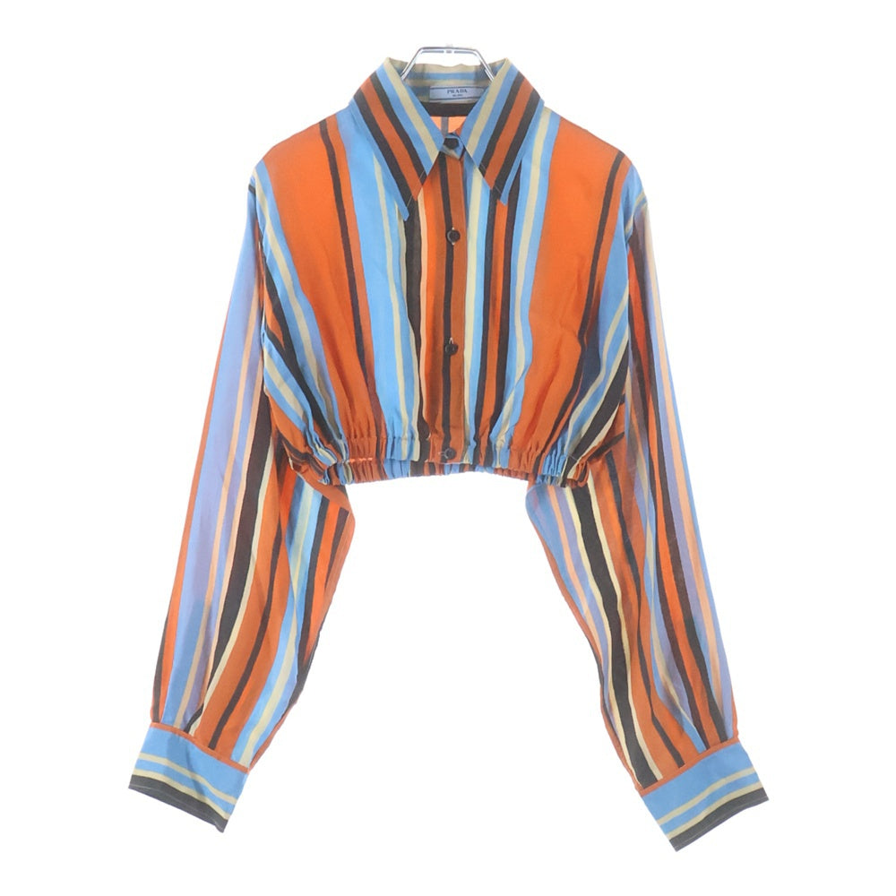PRADA(プラダ) 21SS Cropped Stripe Blouse クロップド ストライプ ブラウス マルチカラー レディース