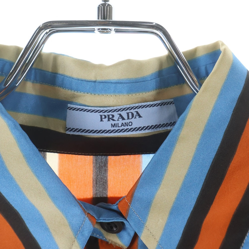 PRADA(プラダ) 21SS Cropped Stripe Blouse クロップド ストライプ ブラウス マルチカラー レディース