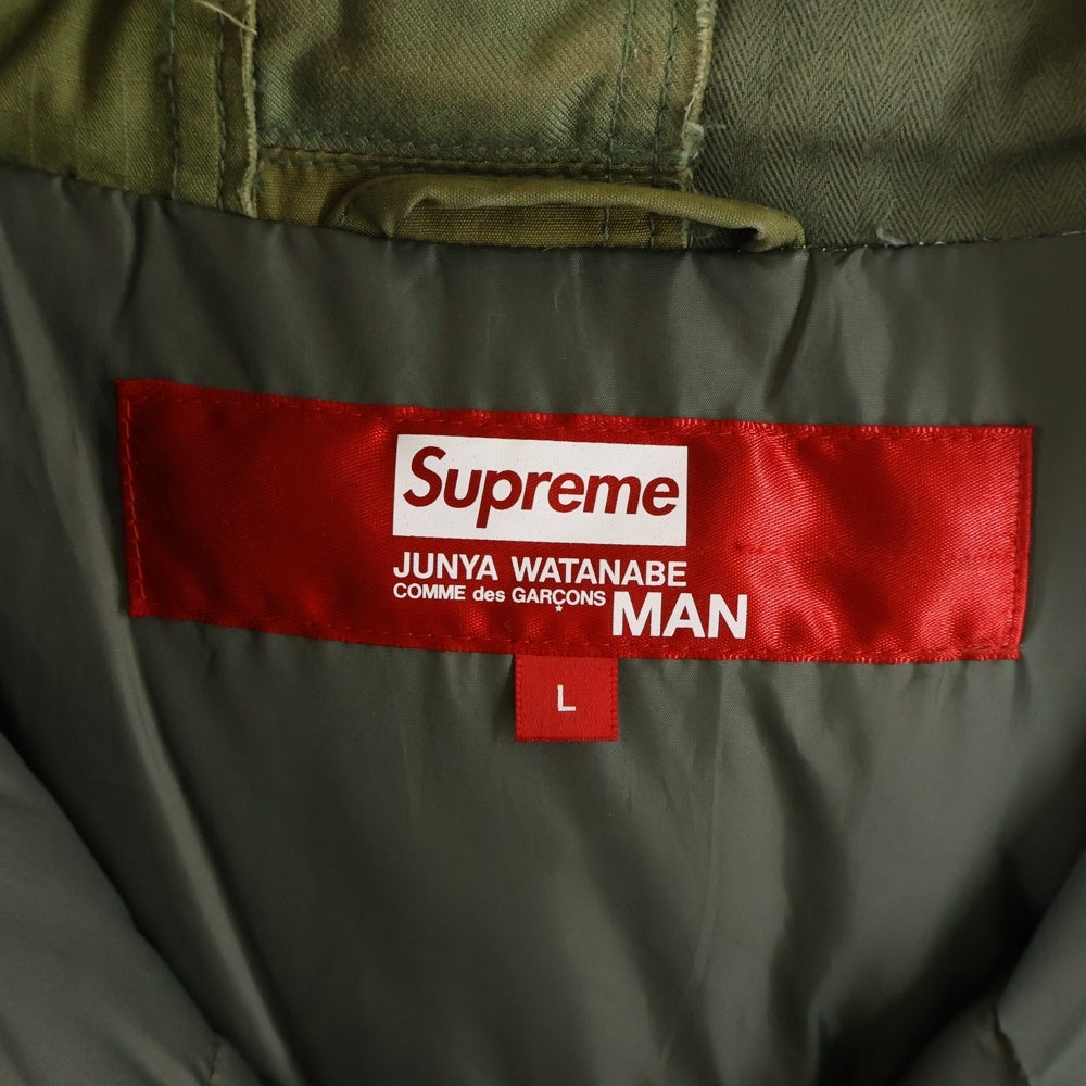 SUPREME(シュプリーム) ×JUNYA WATANABE 21AW Comme des Garcons Man Patchwork Puffy Jacket パッチワークパフィージャケット ダウンジャケット カーキ
