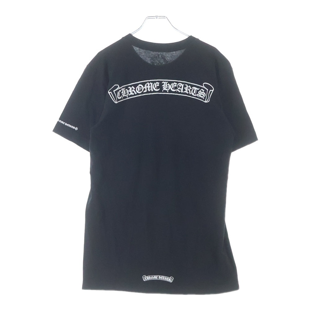 CHROME HEARTS(クロムハーツ) バックスクロールラベルプリント 胸ポケット 半袖Tシャツ カットソー ブラック