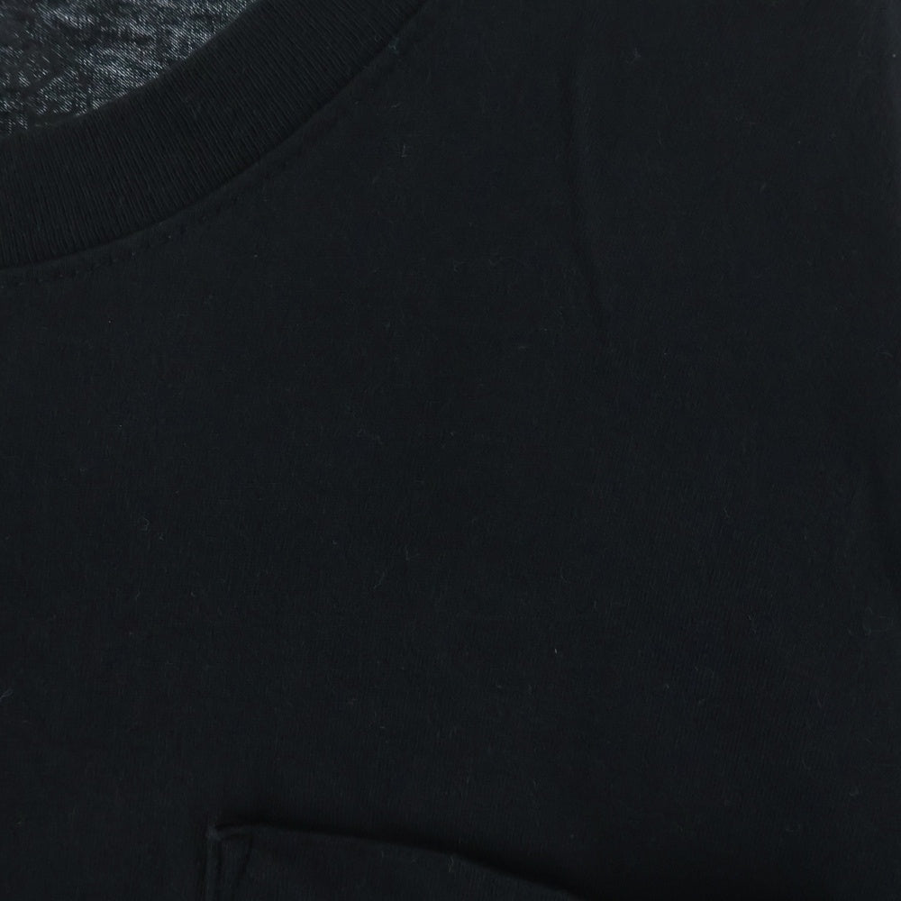 CHROME HEARTS(クロムハーツ) バックスクロールラベルプリント 胸ポケット 半袖Tシャツ カットソー ブラック