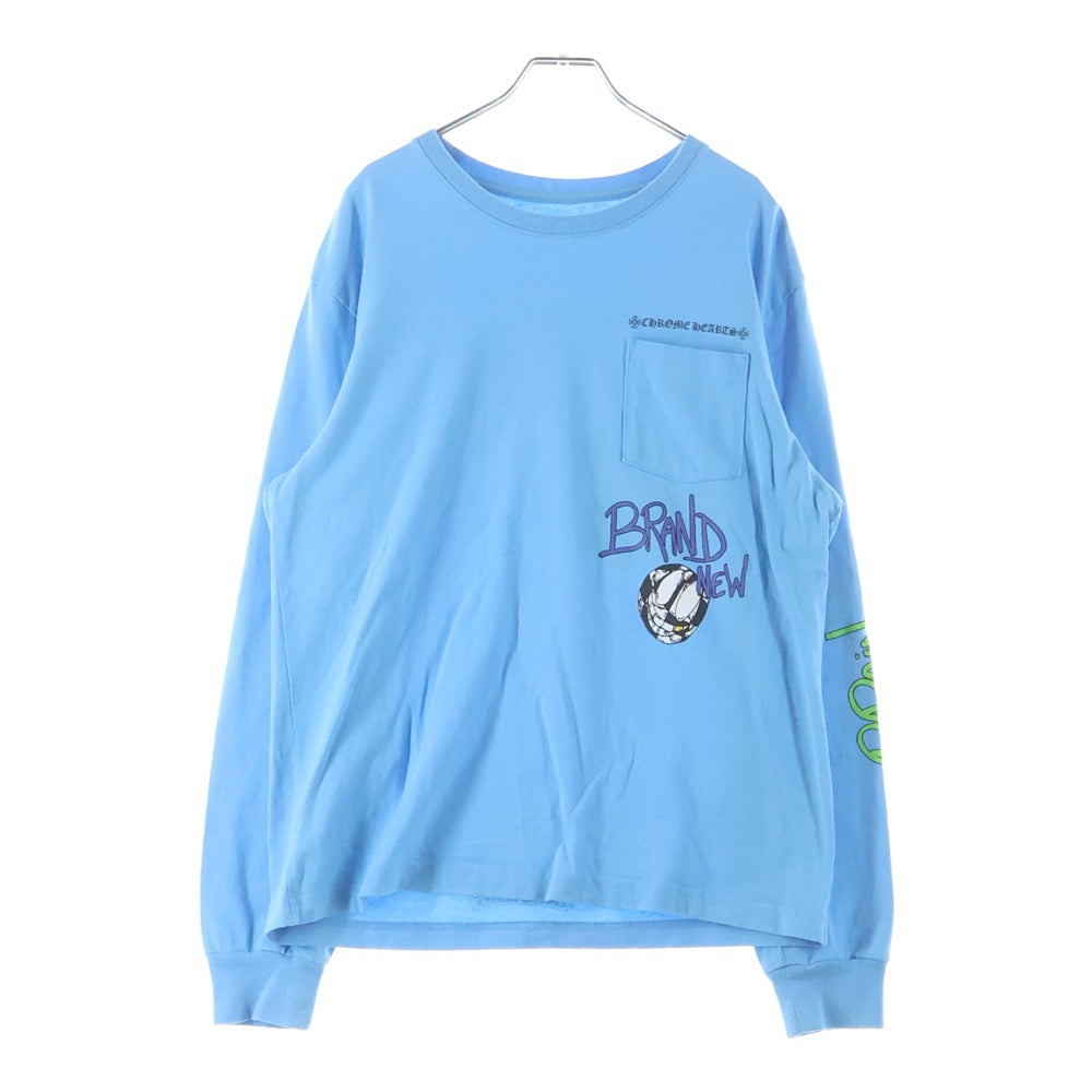 CHROME HEARTS(クロムハーツ) PPO BRAIN NEW LS MATTY BOYブレインニュープリント クルーネックロングスリーブTシャツ ライトブルー
