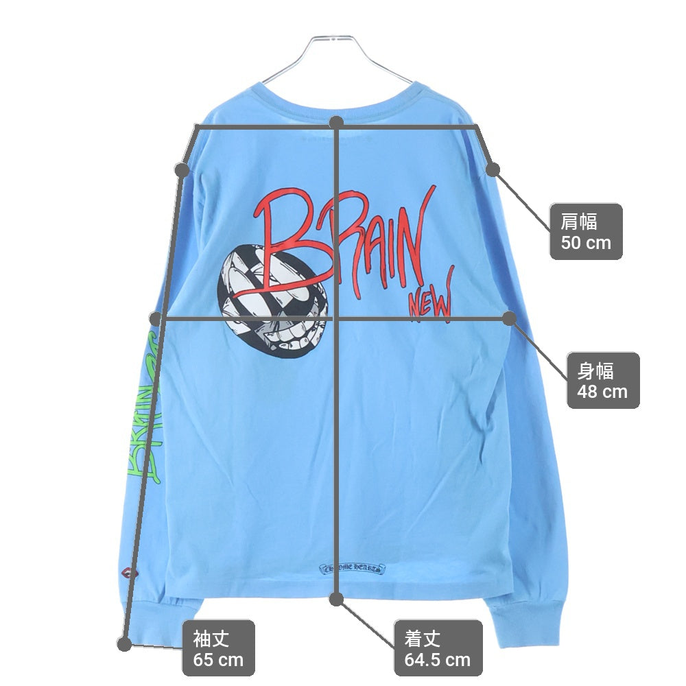 CHROME HEARTS(クロムハーツ) PPO BRAIN NEW LS MATTY BOYブレインニュープリント クルーネックロングスリーブTシャツ ライトブルー