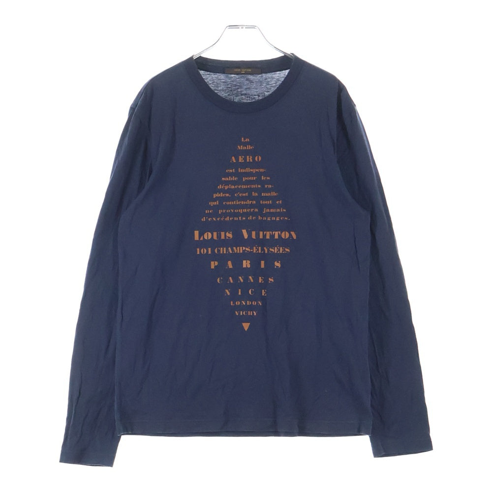 LOUIS VUITTON(ルイヴィトン) コットンシルク プリント RM142M H6Y12WJDY ロングスリーブカットソー ネイビー