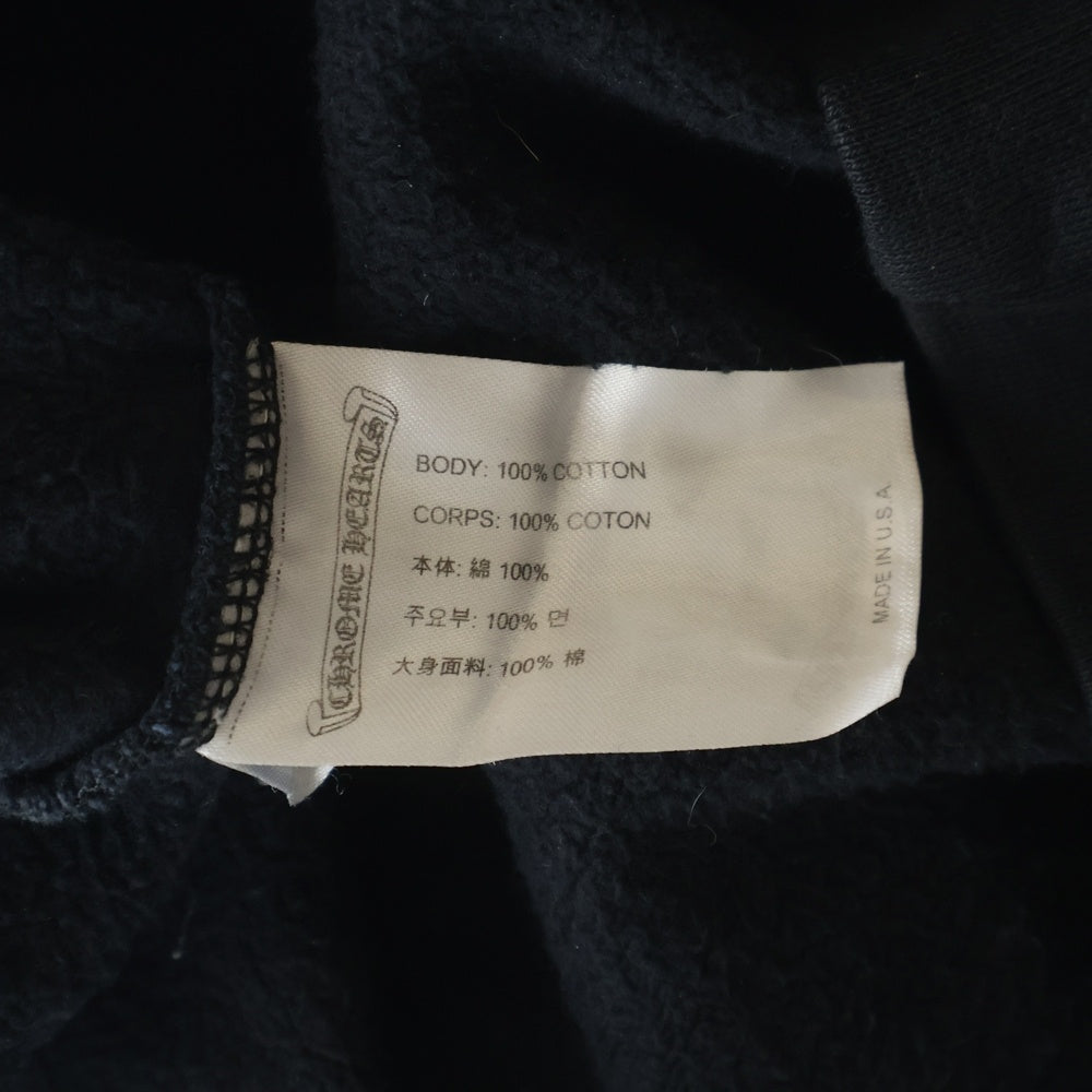 CHROME HEARTS(クロムハーツ) HORSESHOE CREW SWEATSHIRT ホースシュープリント 袖フローラル クルーネックスウェットトレーナー ブラック