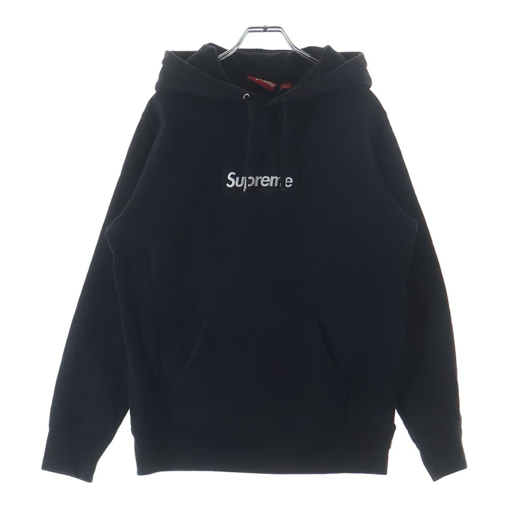 SUPREME(シュプリーム) BOX LOGO HOODED SWEATSHIRT ボックスロゴ 黒×黒 プルオーバーパーカー ブラック