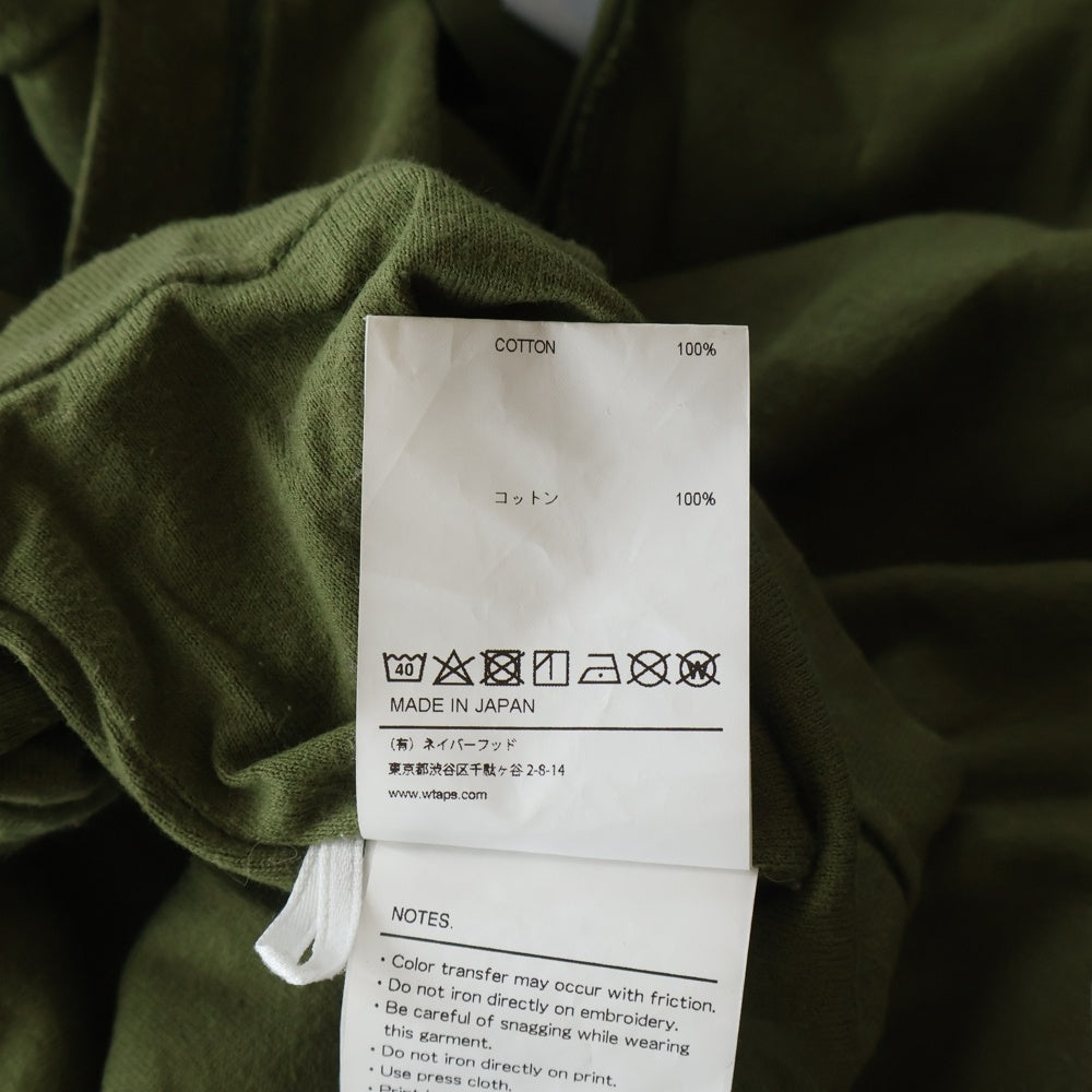 WTAPS(ダブルタップス) 22SS CROSS/SS/COTTON クロスボーン インサイドアウト 221ATDT-CSM15 クルーネックTシャツ カーキ