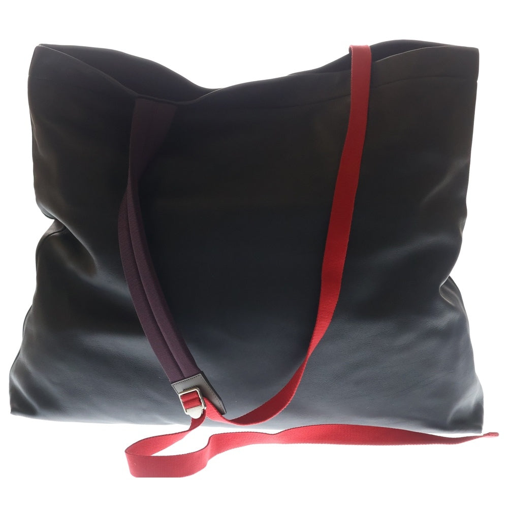 BURBERRY(バーバリー) LEATHER TOTE BAG レザー ナイロンショルダー トートバック ブラック レディース