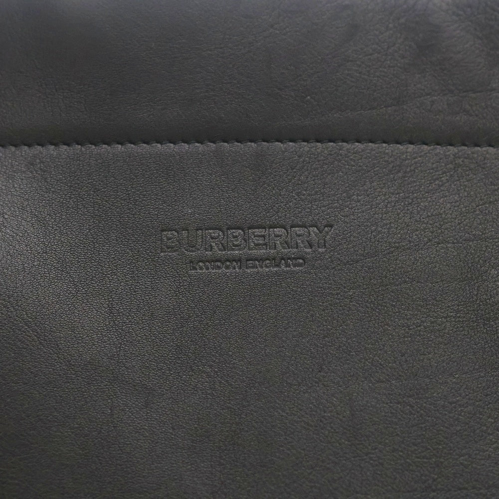 BURBERRY(バーバリー) LEATHER TOTE BAG レザー ナイロンショルダー トートバック ブラック レディース