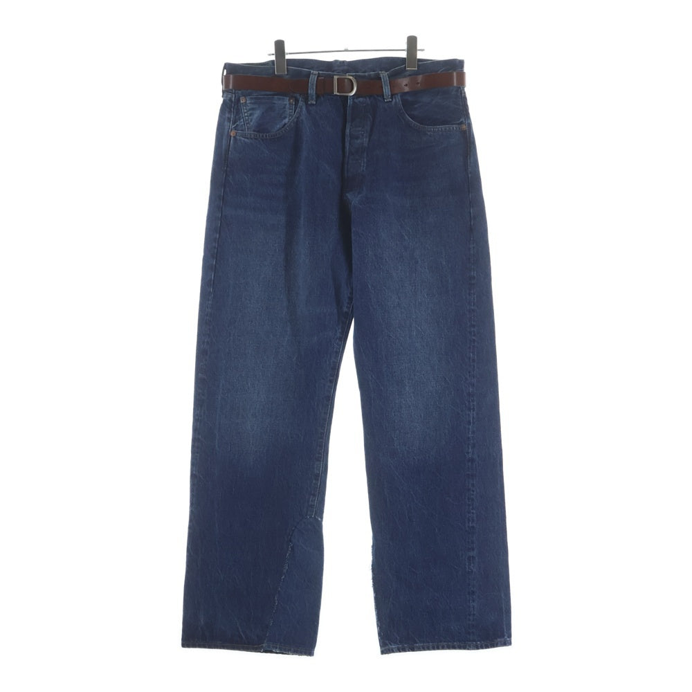 Levi's VINTAGE CLOTHING(リーバイス ビンテージ クロージング) 名もなき者 ボブディラン ベルトセット スレーキ印字 1955 BIGE 501XX 細セルビッチ デニムパンツ
