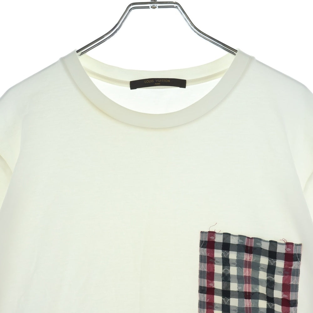 LOUIS VUITTON(ルイヴィトン) モノグラム チェックポケット シルク混 RM151M H7Y20WCMS クルーネックTシャツ ホワイト