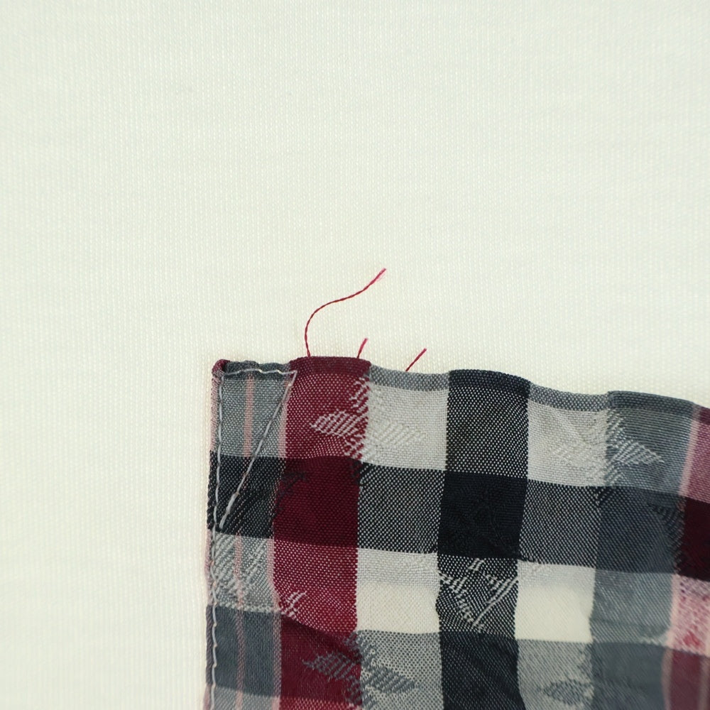LOUIS VUITTON(ルイヴィトン) モノグラム チェックポケット シルク混 RM151M H7Y20WCMS クルーネックTシャツ ホワイト