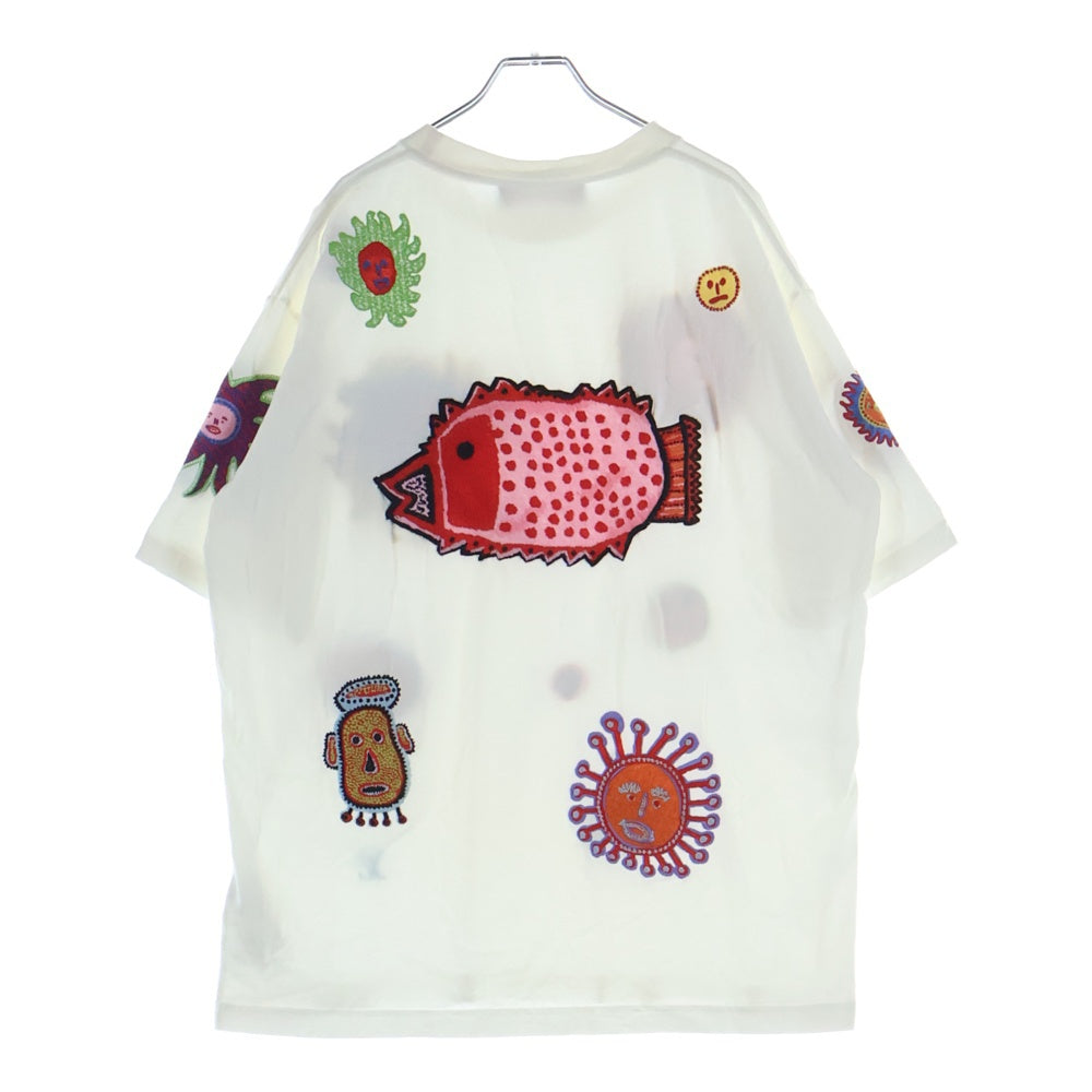 LOUIS VUITTON(ルイヴィトン) 23AW Yayoi Kusama 草間彌生 LVロゴ 刺繍 RM232H NPG HOY36W クルーネックTシャツ ホワイト