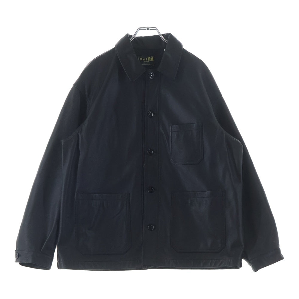 NO BRAND(ノーブランド) VETRA ×BIOTOP エンボスレザー ゴートレザー TY42-117-02/VT-A0698 レザー カバーオール ブラック