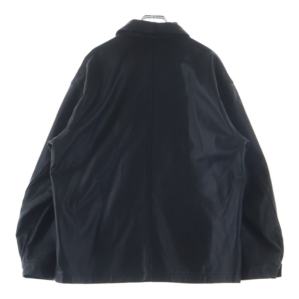 NO BRAND(ノーブランド) VETRA ×BIOTOP エンボスレザー ゴートレザー TY42-117-02/VT-A0698 レザー カバーオール ブラック