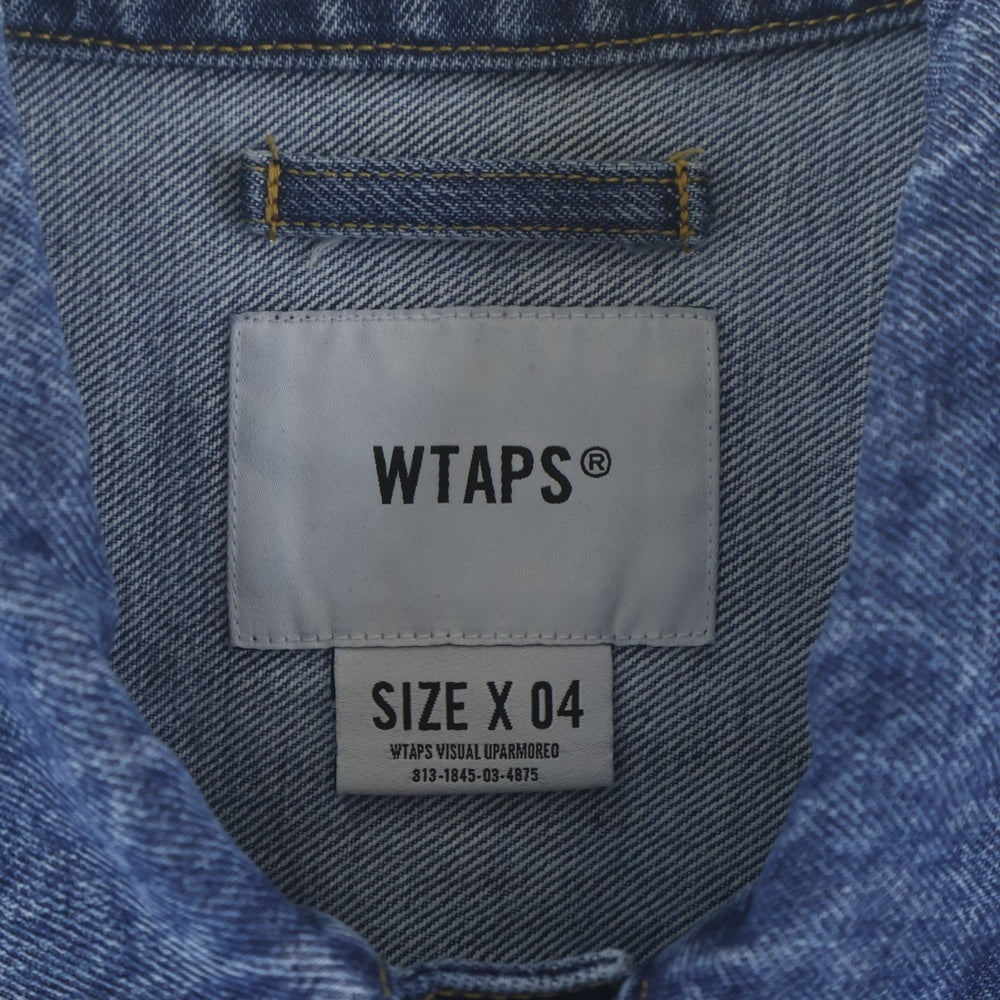 WTAPS(ダブルタップス) 23AW DADDY COTTONDENIM JACKET ストーンバイオブリーチ加工 デニムワークジャケット 232WVT-JKM04 インディゴ
