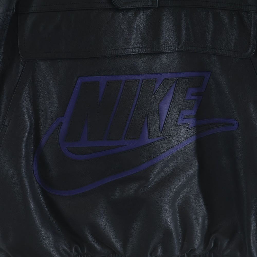 SUPREME(シュプリーム) 19AW ×NIKE LEATHER ANORAK レザーフーディ アノラックジャケット ブラック CK6218-010