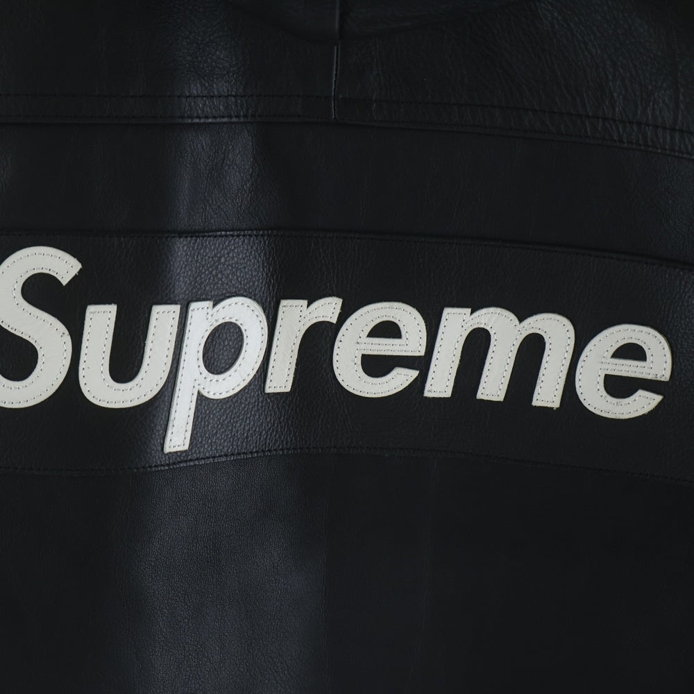 SUPREME(シュプリーム) 19AW ×NIKE LEATHER ANORAK レザーフーディ アノラックジャケット ブラック CK6218-010