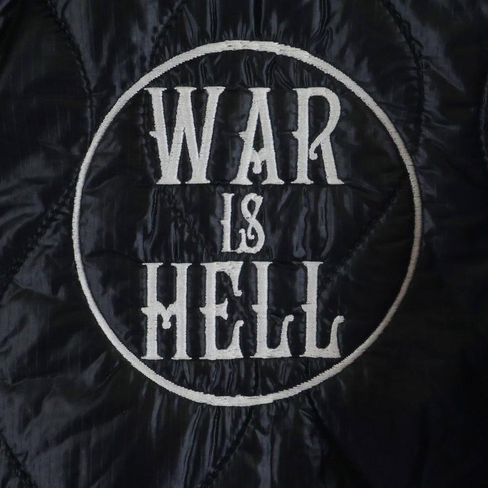 CHALLENGER(チャレンジャー) フロント刺繍 WAR IS HELL 中綿キルティング スーベニア ジップアップジャケット ブラック CLG-JK 012-015