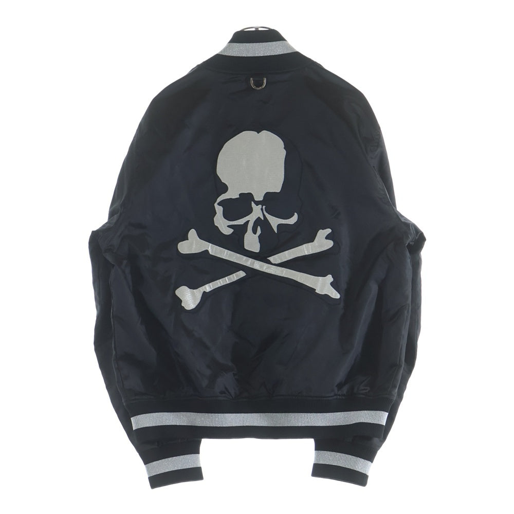 mastermind JAPAN(マスターマインドジャパン) ×Mitchell&ness バックスカル刺繍 ジップアップ スタジアムジャケット 997‐0211700 ブラック