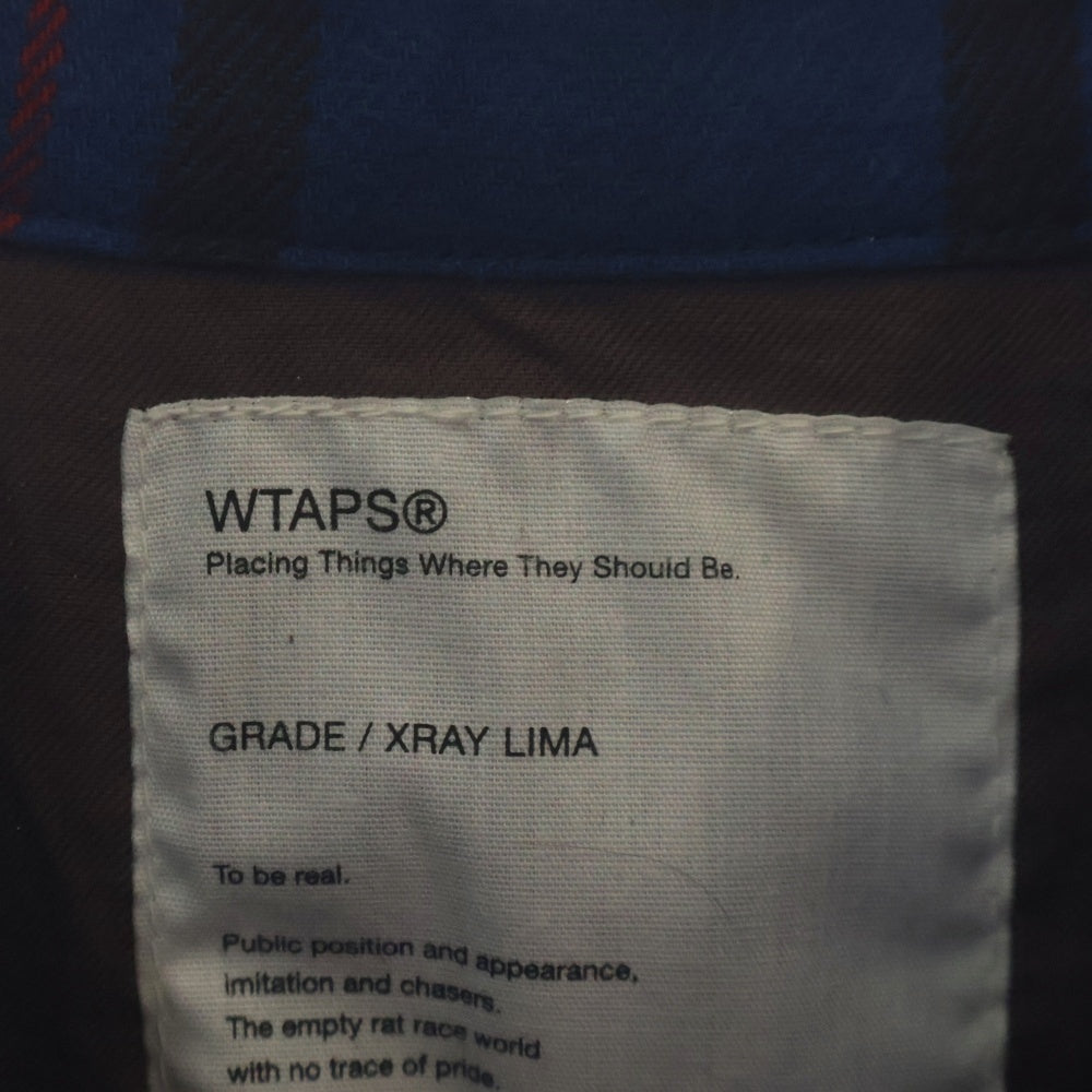 WTAPS(ダブルタップス) M3 チェック柄 ジップアップ コットンジャケット 101GWDT-JKM04 ブルー
