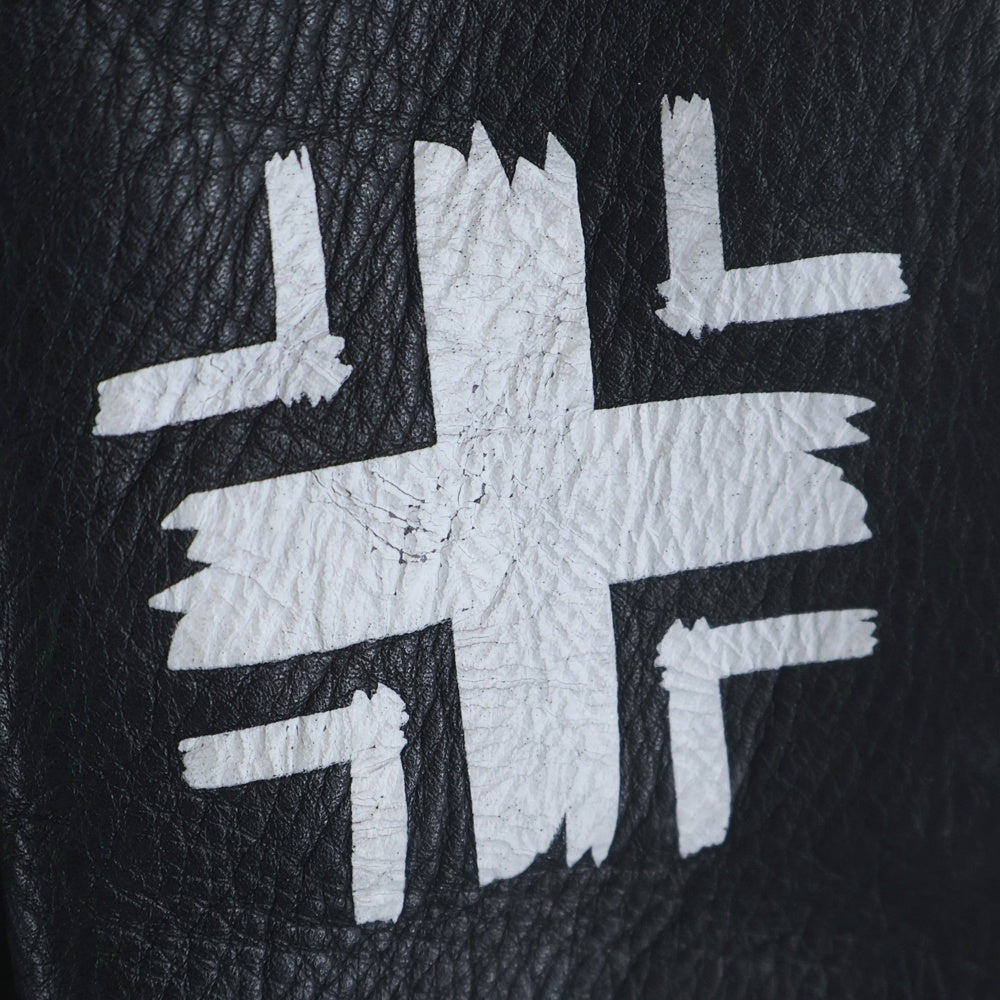 WTAPS(ダブルタップス) BLACK FLAG限定 BLUULINK バックストーム刺繍 レザースタジアムジャケット ブラック SPDT-JK-BF01SP