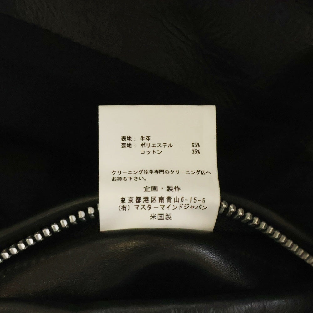mastermind JAPAN(マスターマインドジャパン) 17AW ×VANSON カウレザー ジップアップ シングルライダース MWVP17-BL001-1 ブラック