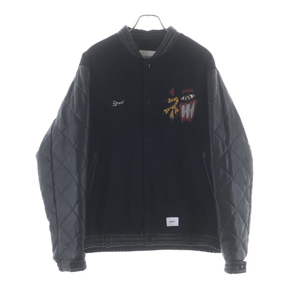 WTAPS(ダブルタップス) 20AW CANAL JACKET WONY MOSSER カナル モッサー スタジアムジャケットスタジャン ジャケット ブラック 202BRDT-JKM05