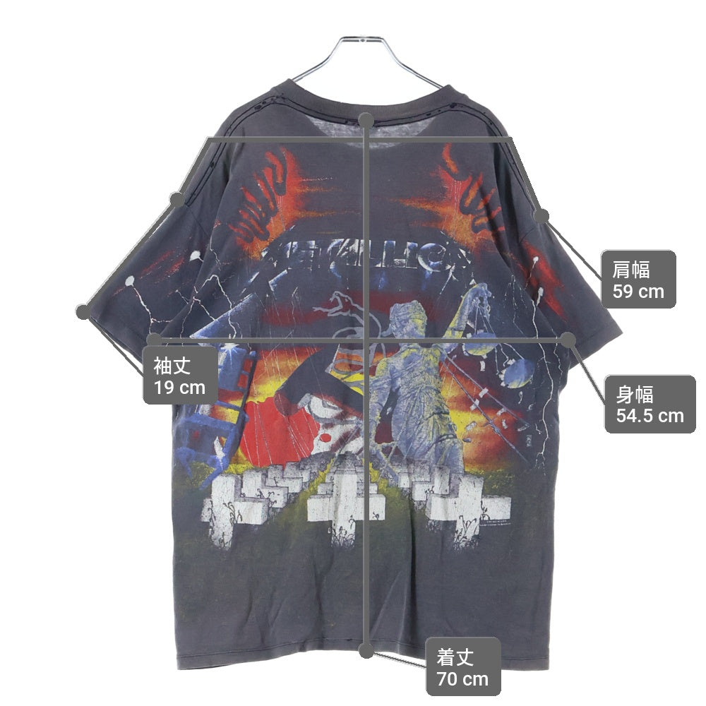 VINTAGE(ヴィンテージ) 90s METALLICA OVP オールオーバー 両面 クルーネックTシャツ ブラック