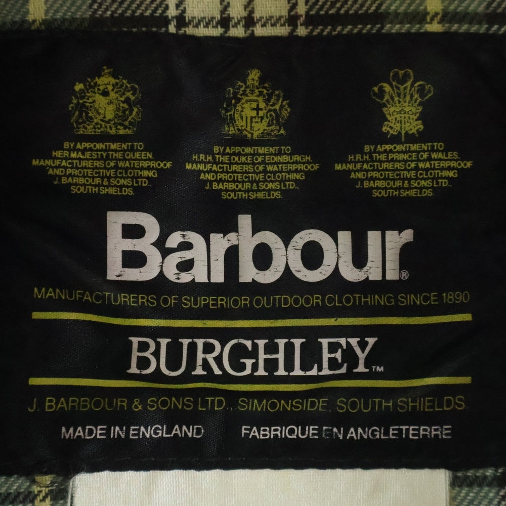 Barbour(バブアー) 80s 88年製 3ワラント BURGHLEY バーレー オイルド ロングコート カーキ
