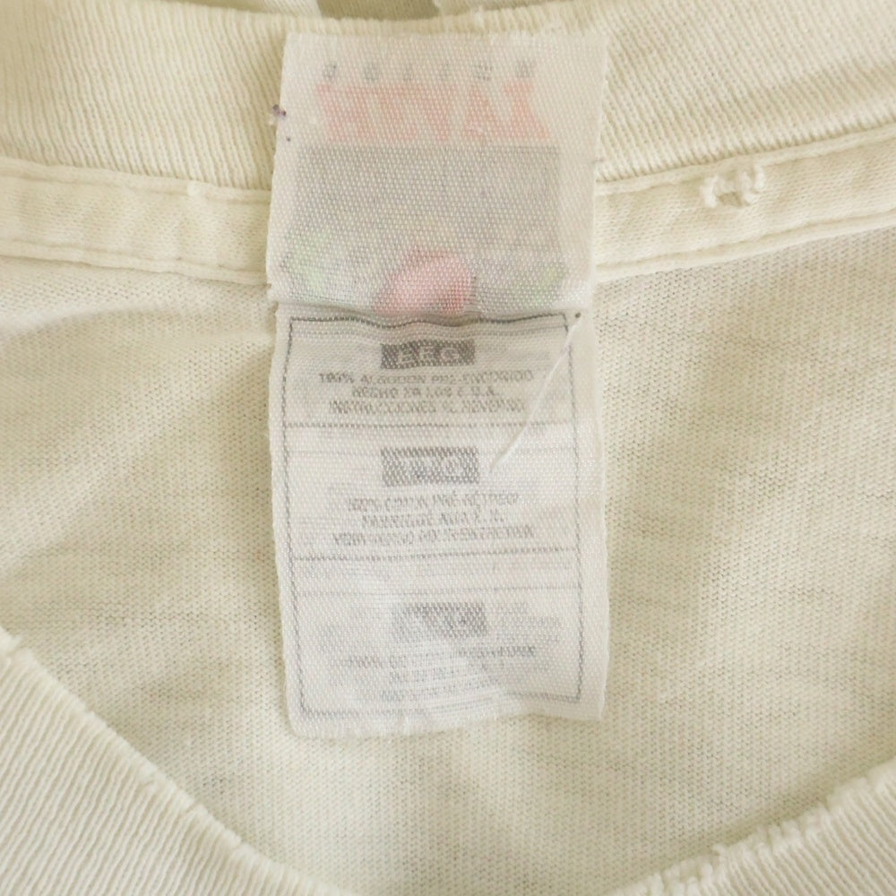 VINTAGE(ヴィンテージ) 90s Auguste Rodin The Thinker ロダン 考える人 フルーツ 裾袖シングル クルーネックTシャツ ホワイト