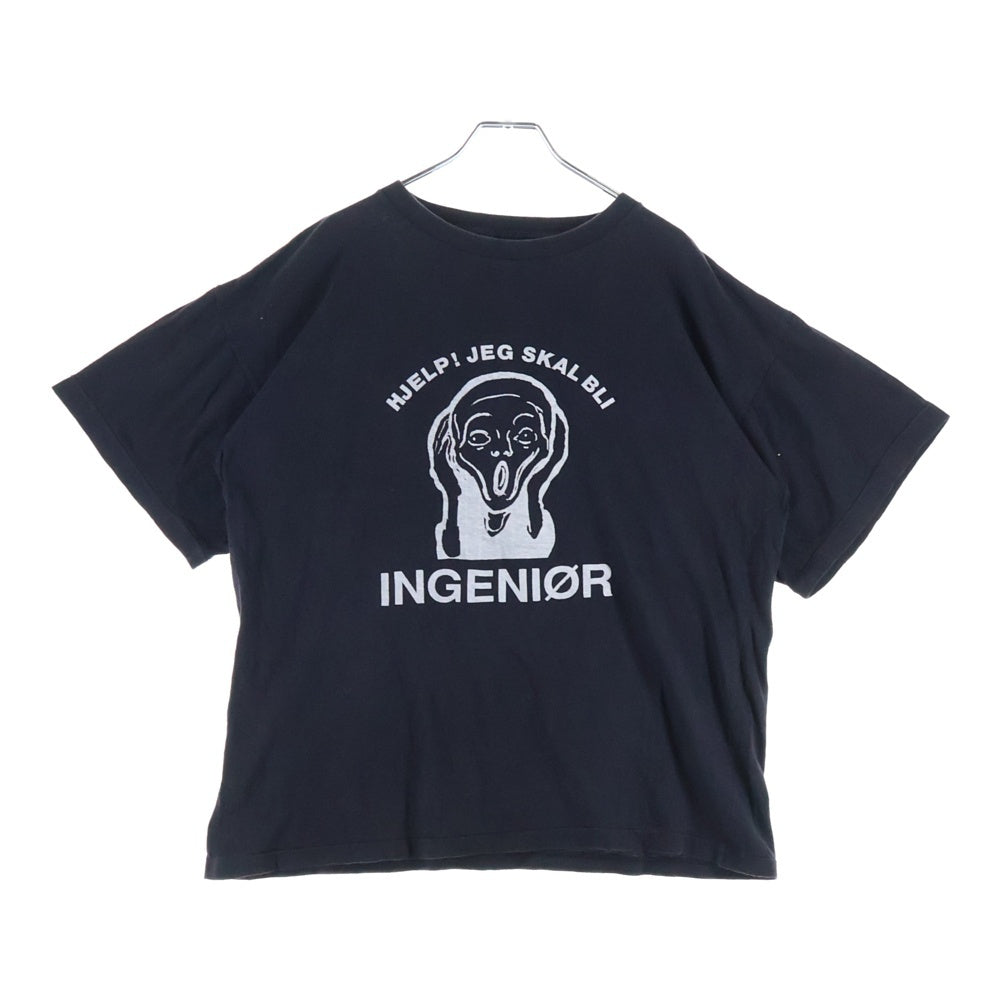 VINTAGE(ヴィンテージ) 90s INGENIOR ムンクの叫び 裾袖シングル クルーネックTシャツ ブラック