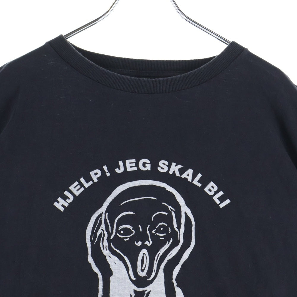 VINTAGE(ヴィンテージ) 90s INGENIOR ムンクの叫び 裾袖シングル クルーネックTシャツ ブラック
