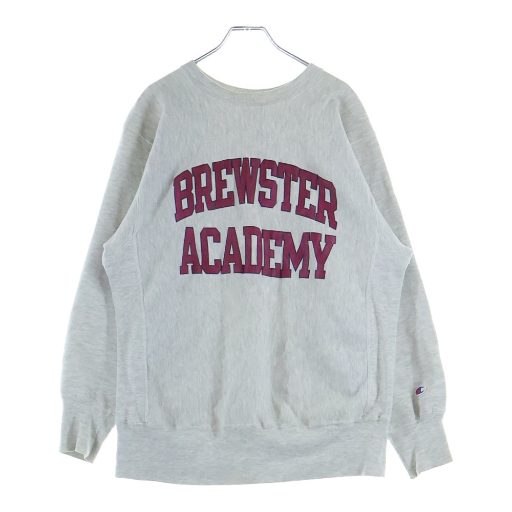 CHAMPION(チャンピオン) 90s-00s メキシコ製 REVERSE WEAVE BREWSTER ACADEMY 両面 裏B 2段 カレッジ スウェット グレー