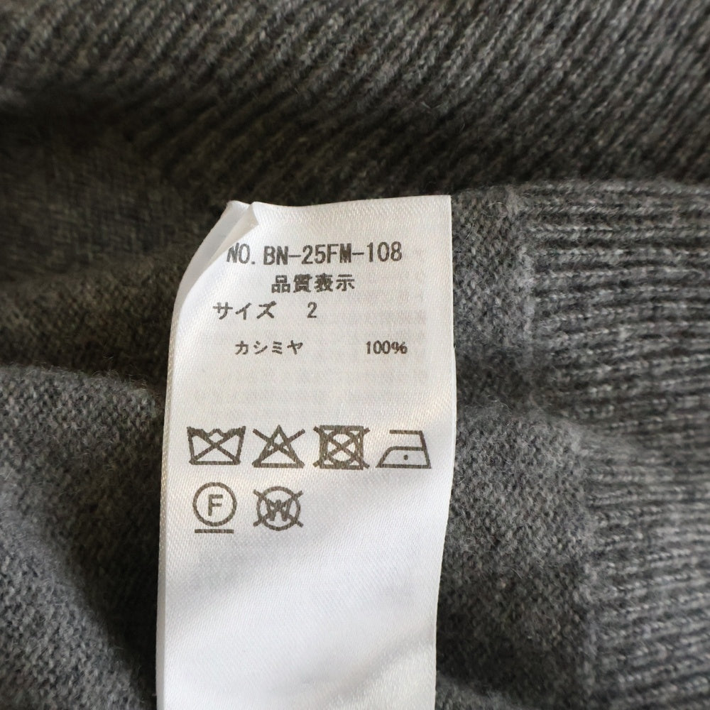 BATONER(バトナ―) 25AW BIOTOP別注 カシミヤ100 Vネック BN-25FM-108 クルーネックセーター グレー