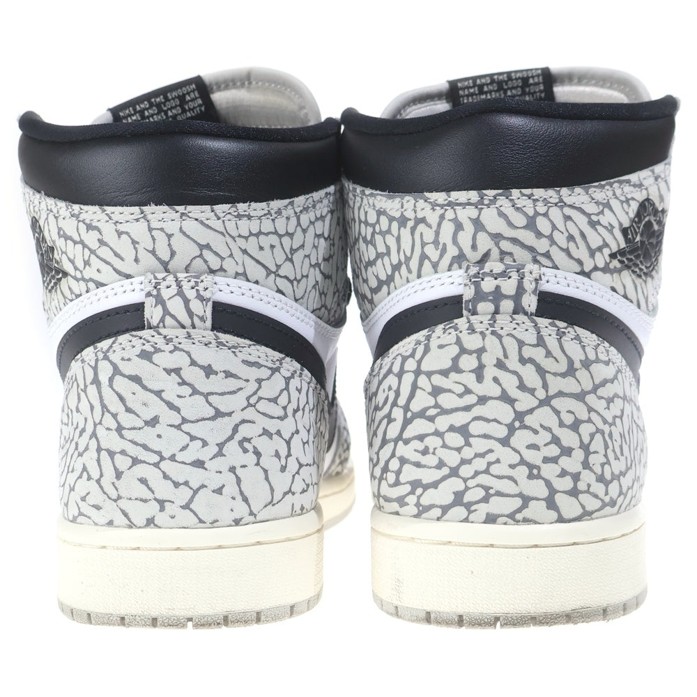 NIKE(ナイキ) AIR JORDAN 1 RETRO HIGH OG WHITE CEMENT ELEPHANT エアジョーダン1 ホワイトセメント サファリ ハイカットスニーカー ホワイト/グレー US9/27cm DZ5485-052