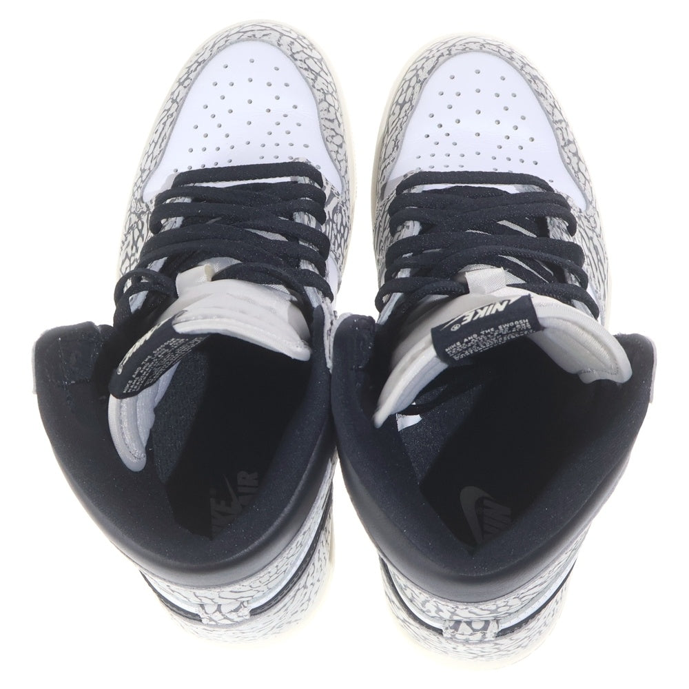 NIKE(ナイキ) AIR JORDAN 1 RETRO HIGH OG WHITE CEMENT ELEPHANT エアジョーダン1 ホワイトセメント サファリ ハイカットスニーカー ホワイト/グレー US9/27cm DZ5485-052