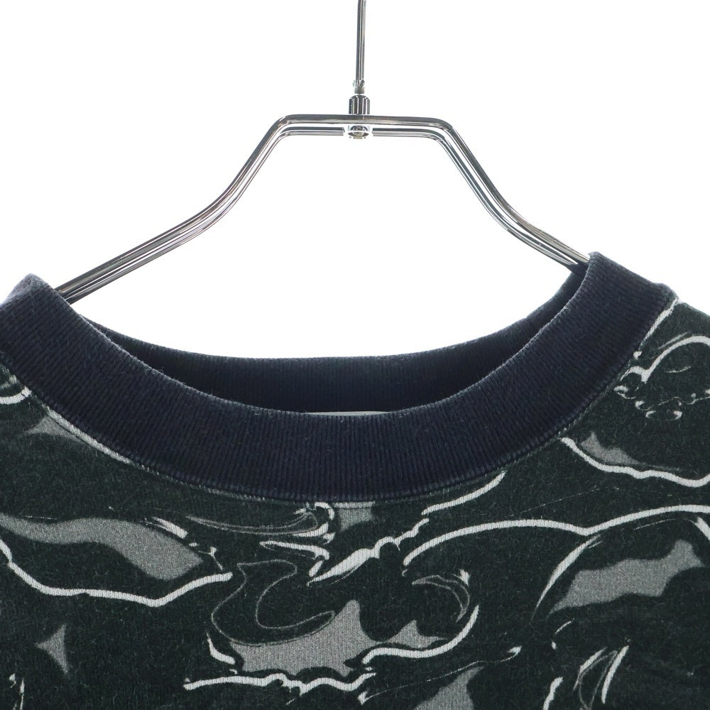 A BATHING APE(アベイシングエイプ) MARBLING CAMO LOGO RELAXED FIT CREWNECK マーブリングカモ マーブル クルーネックスウェット グレー