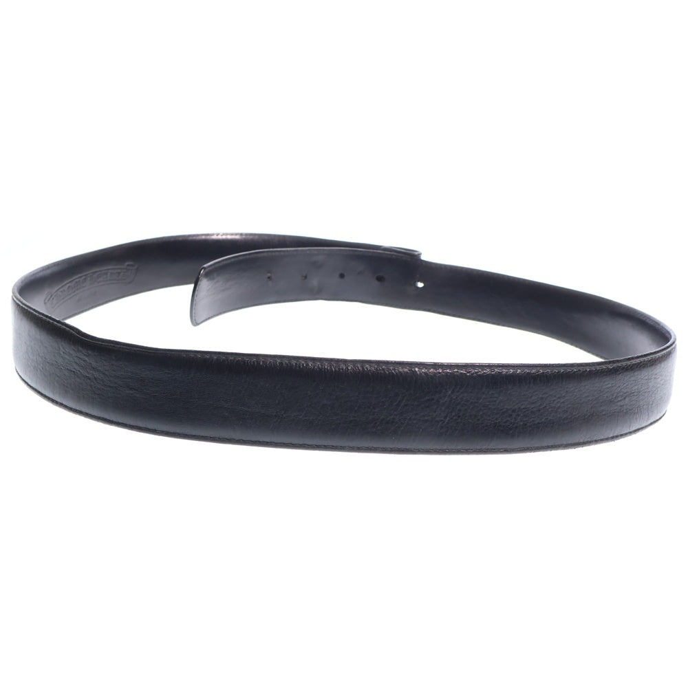 CHROME HEARTS(クロムハーツ) 1.5 STRAP 1.5inch スクロールラベルリベッツ レザーベルト ブラック