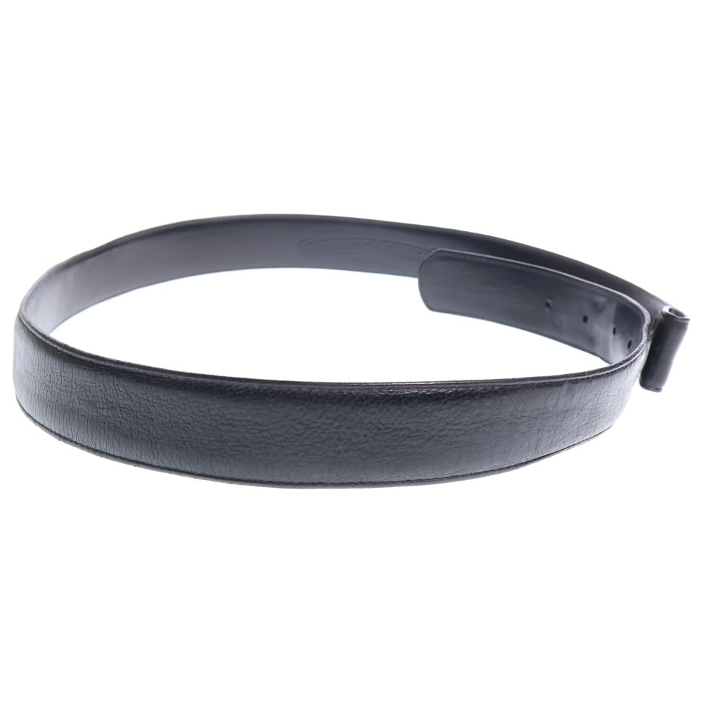CHROME HEARTS(クロムハーツ) 1.5 STRAP 1.5inch スクロールラベルリベッツ レザーベルト ブラック