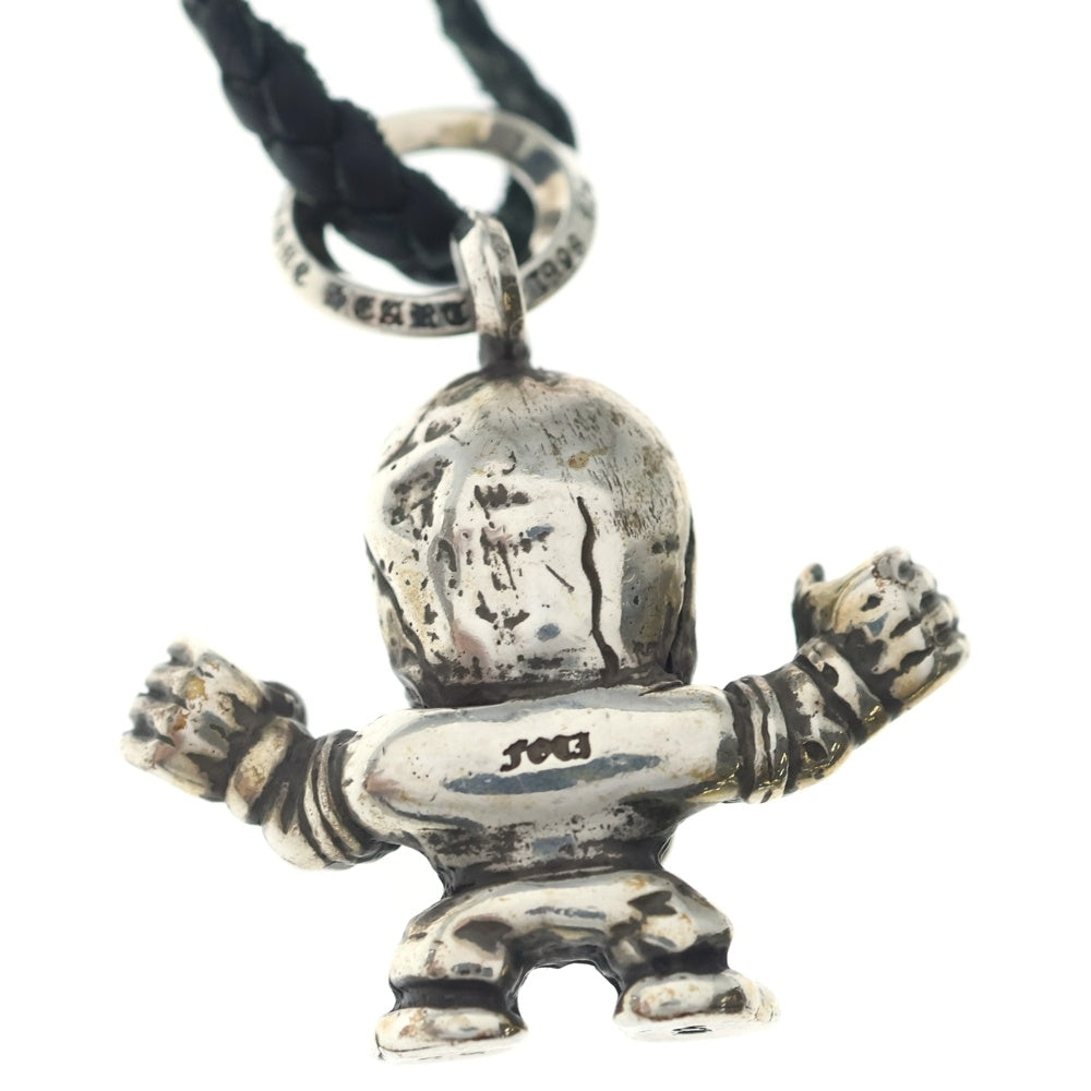 CHROME HEARTS(クロムハーツ) LEATHER BRAID FOTI HARRIS TEETER スクロールレザーブレード フォティ ハリスティータ ネックレス シルバー